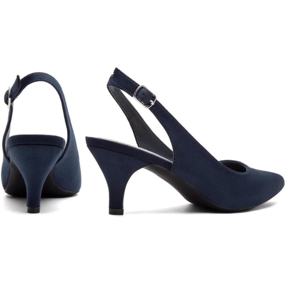 Greatonu Women's Slingback Kitten Heel Pointed Toe Dress Pumps Shoes
